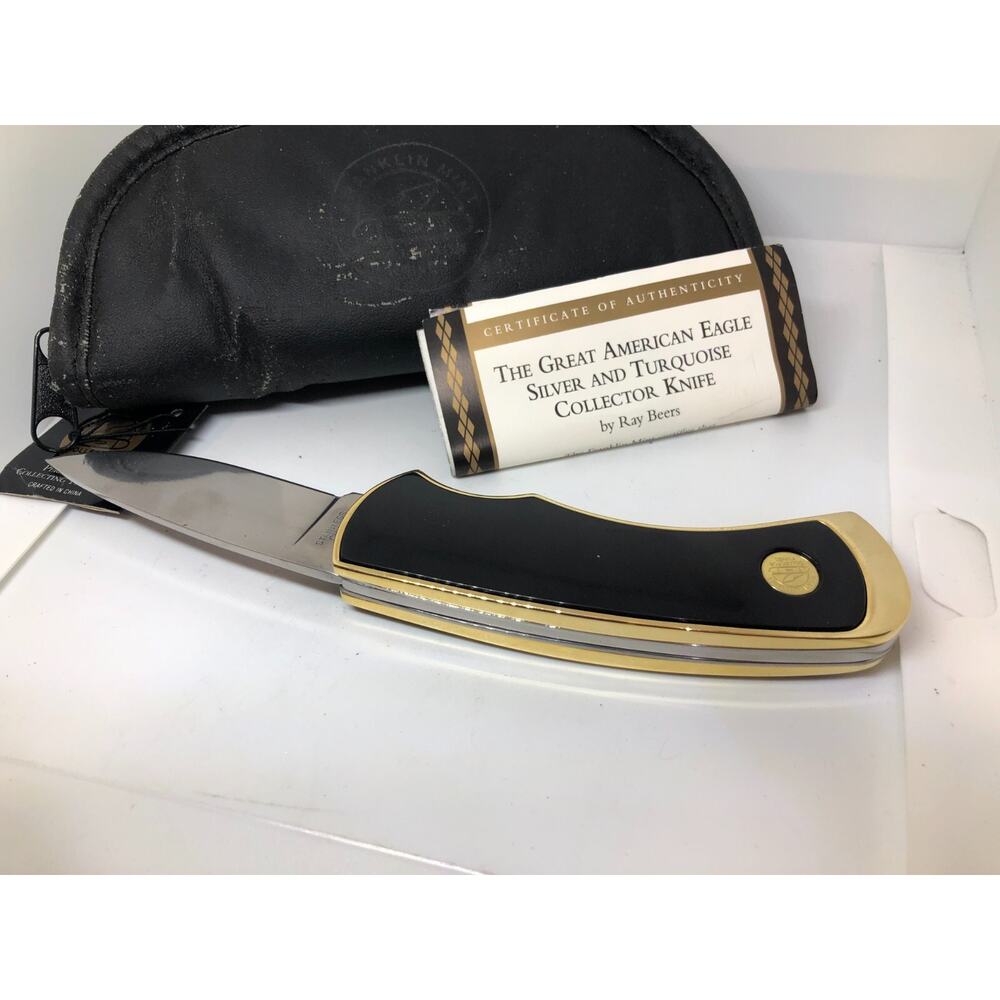 Franklin Mint The Great American Eagle Pocket Knife w/ Pouch - Picture 6 of 6